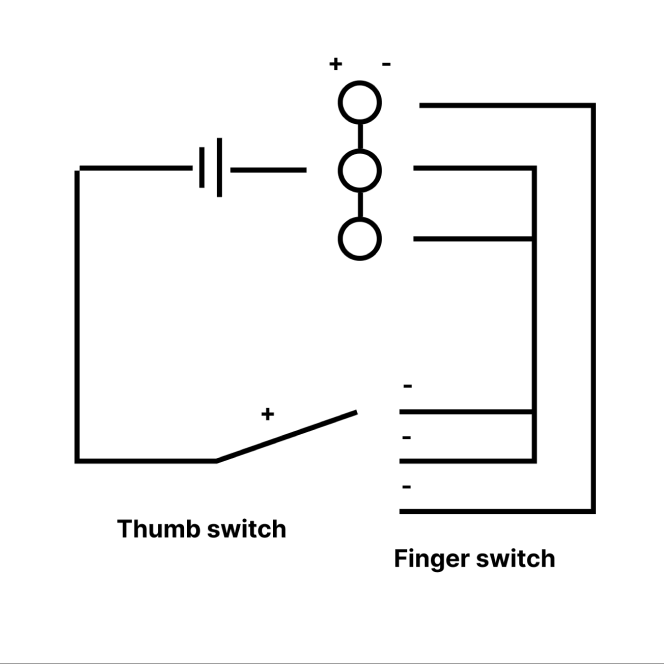 Developing a detailed circuit diagram for the glove-based multi-trigger system.