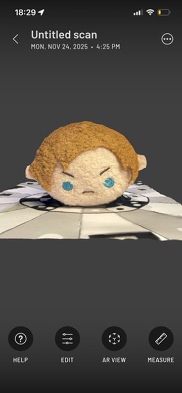 Scanned Object: Character Plush Toy Perspective 3